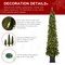 Set of 2/3 4/6/7FT Green Artificial Christmas Porch Tree with red berries,pinecones and warm white lights,3 function w/Foot Pedal